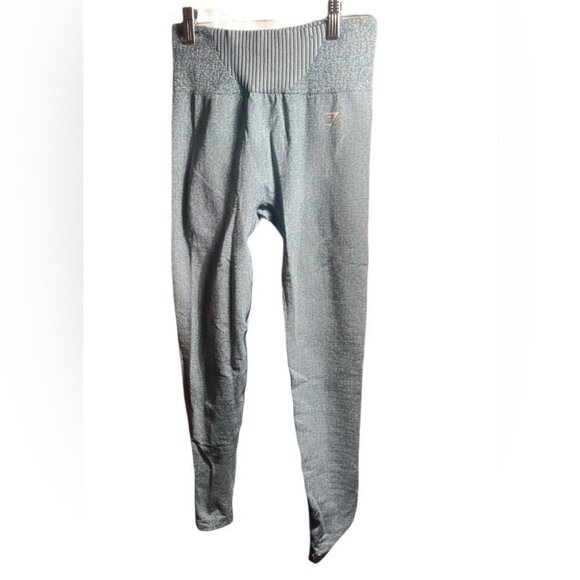 NWT Gymshark Marl Seamless Leggings Light Grey Marl/Dark Grey Marl/Smokey Grey M - Picture 2 of 3